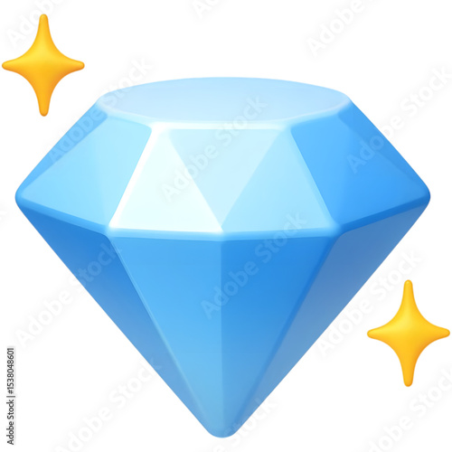 diamon 3d icon design element isolated on transparent background