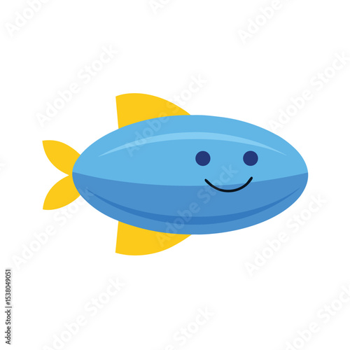 cartoonist blimp with smiley face