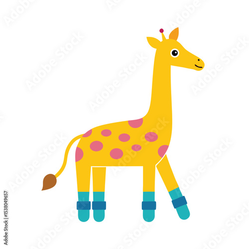 giraffe cartoon isolated on white
