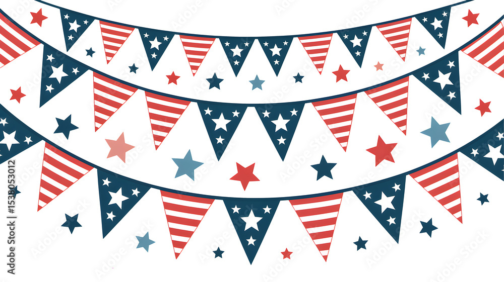 Obraz premium fourth of july flag isolated