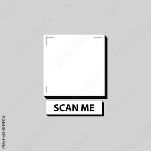 Plain Square QR Holder with Scan Text