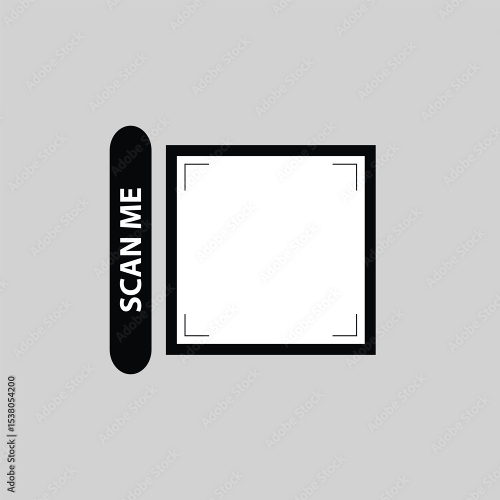 Fototapeta premium Narrow Vertical QR Frame with Side Text