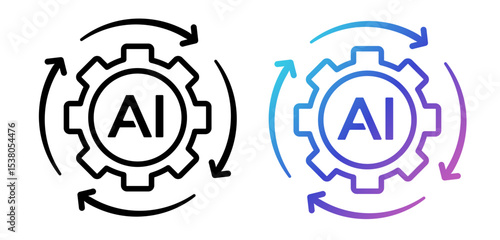 OPEN AI & chat GPT LOGO MARK LINE VECTOR ILLUSTRATION, 오픈 AI, chat GPT 라인 벡터 일러스트