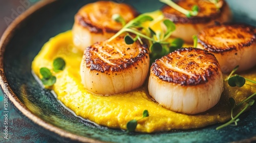 Seared Scallops with Creamy Yellow Squash Puree Elegant Seafood Recipe