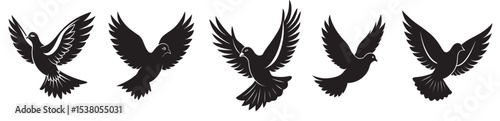 mourning dove silhouette vector bundle mourning dove silhouette mourning dove silhouette bundle