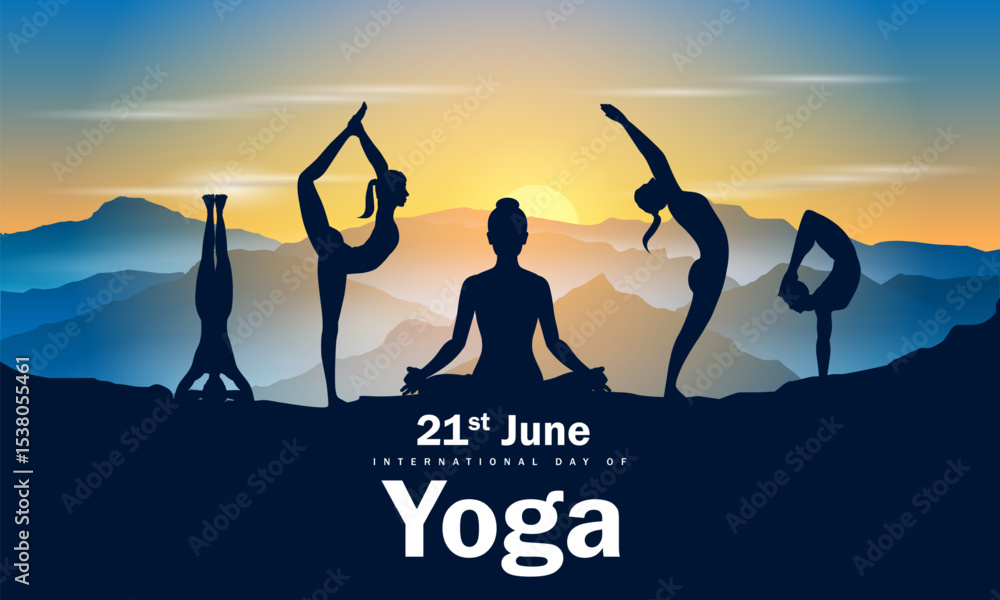 Obraz premium people doing asana and meditation practice for International Yoga Day on 21st June