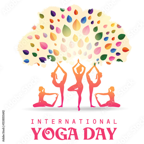 people doing asana and meditation practice for International Yoga Day on 21st June