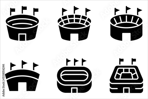 Arena sports stadium icon set. vector icons for web design isolated on white background