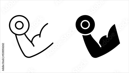 Muscle Arm icon set. Simple Muscle Arm icon symbolizing strength, fitness, and power. vector icon on white background