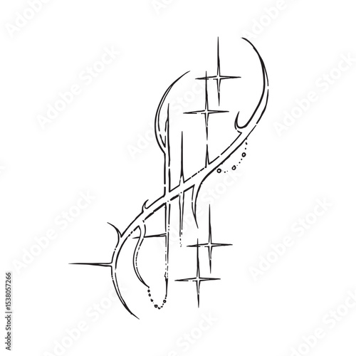 Hand drawn neo tribal tatoo 