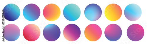  rounded holographic gradient spheres multi color circle gradients