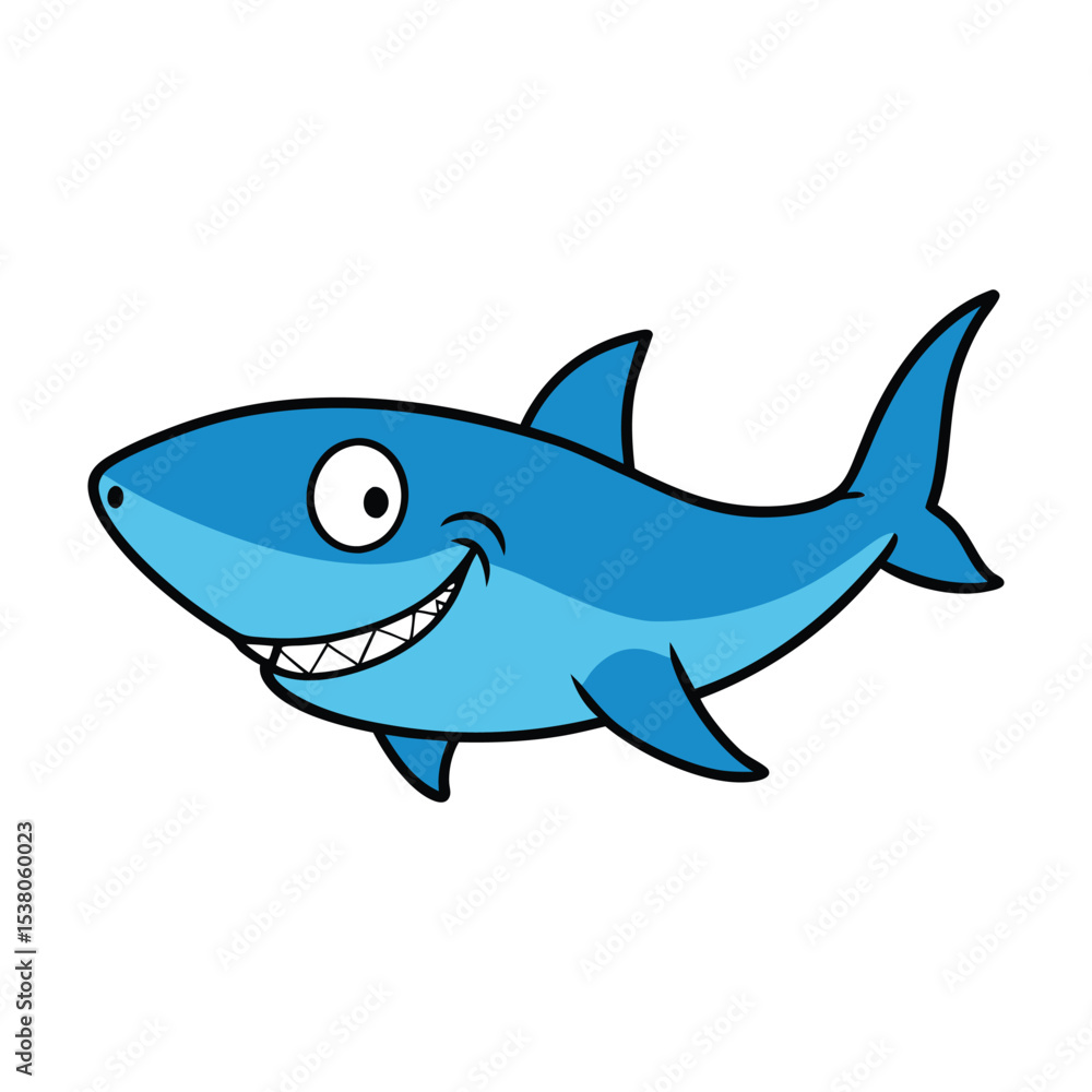 Smiling Shark Cartoon Mascot Character Smiling Shark Cartoon Mascot Character