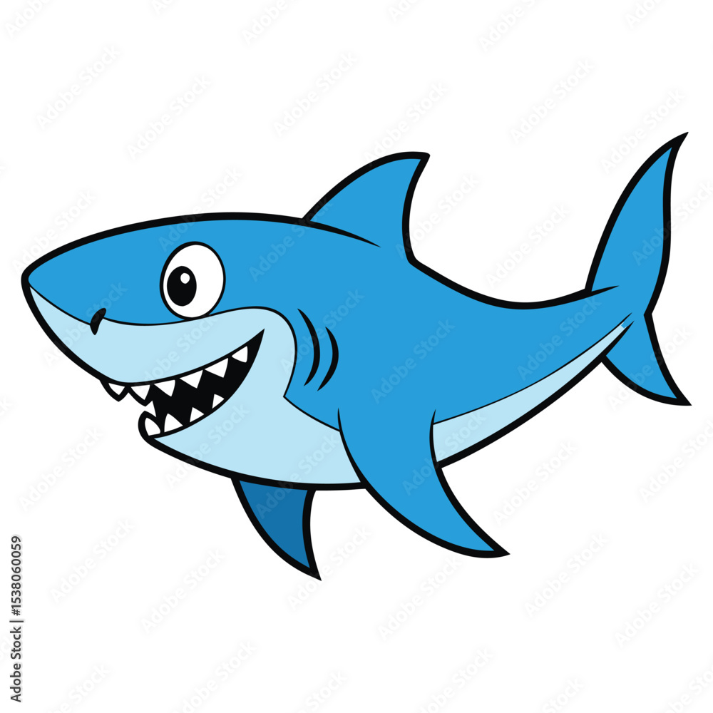 Smiling Shark Cartoon Mascot Character Smiling Shark Cartoon Mascot Character