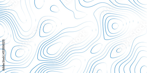   Landscape geodesy topography map background.  Line texture pattern-white blue illuminated topographic lines on transparent background.
