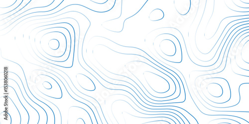   Landscape geodesy topography map background.  Line texture pattern-white blue illuminated topographic lines on transparent background.