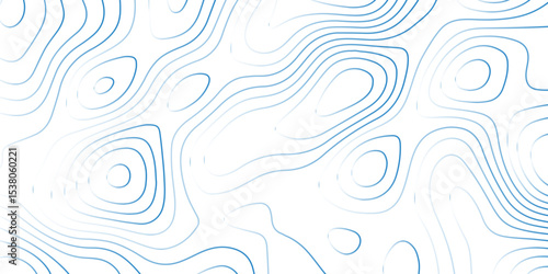  Landscape geodesy topography map background.  Line texture pattern-white blue illuminated topographic lines on transparent background.