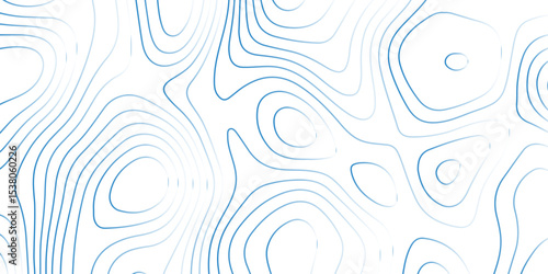   Landscape geodesy topography map background.  Line texture pattern-white blue illuminated topographic lines on transparent background.