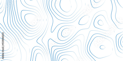   Landscape geodesy topography map background.  Line texture pattern-white blue illuminated topographic lines on transparent background.