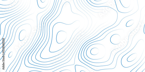   Landscape geodesy topography map background.  Line texture pattern-white blue illuminated topographic lines on transparent background.