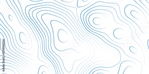   Landscape geodesy topography map background.  Line texture pattern-white blue illuminated topographic lines on transparent background.