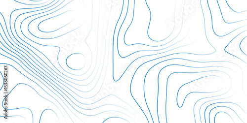   Landscape geodesy topography map background.  Line texture pattern-white blue illuminated topographic lines on transparent background.