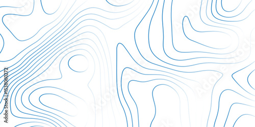   Landscape geodesy topography map background.  Line texture pattern-white blue illuminated topographic lines on transparent background.