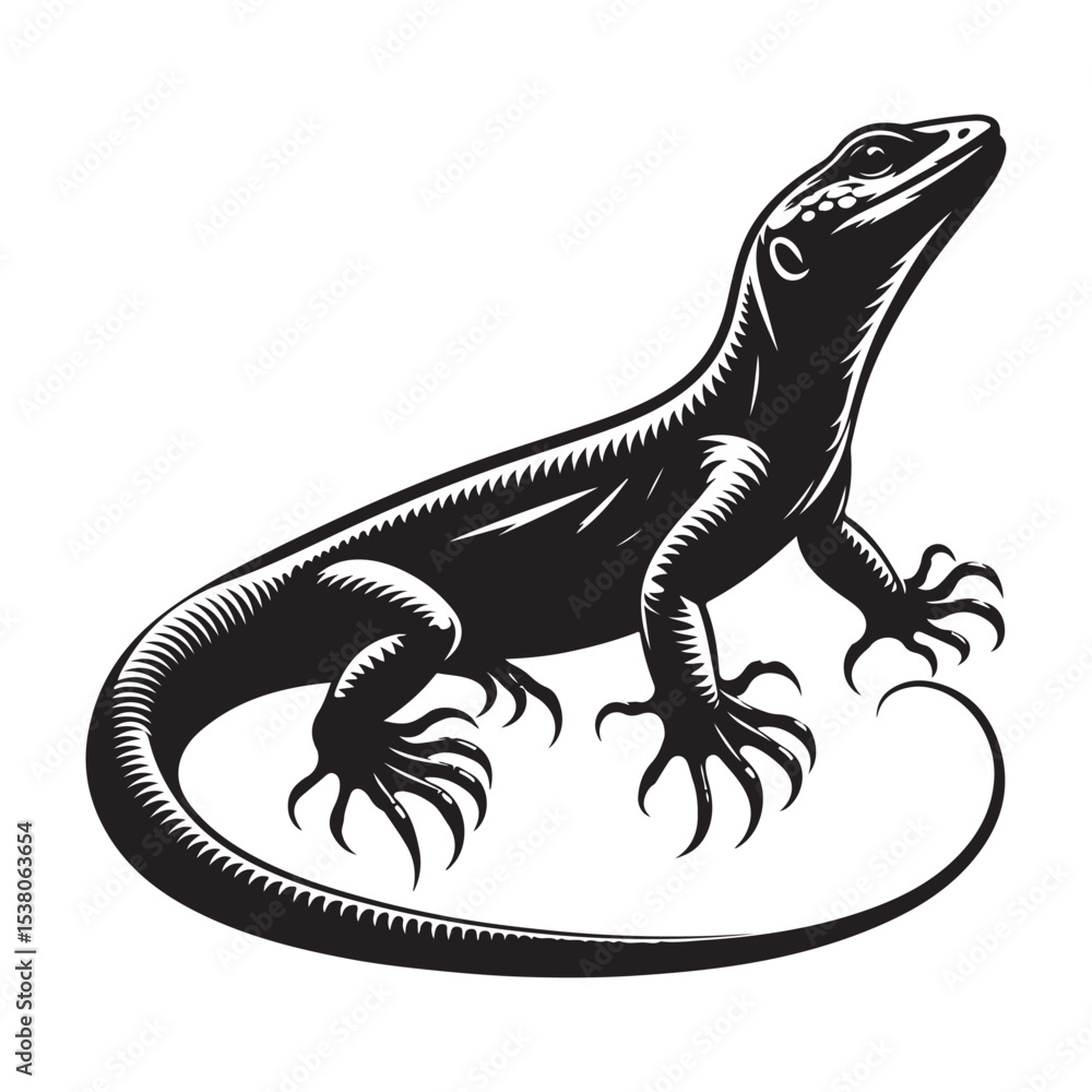 Fototapeta premium lizard on white background