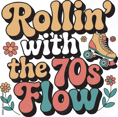 Rollin with the 70s Flow Retro Roller Skate Design 1