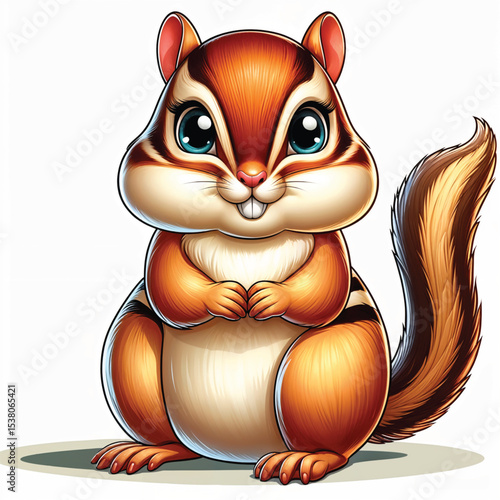 Chipmunk cartoon vector illustration isolated