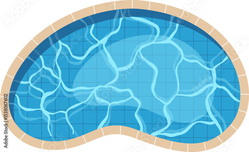 Swimming Pool Top View Illustration