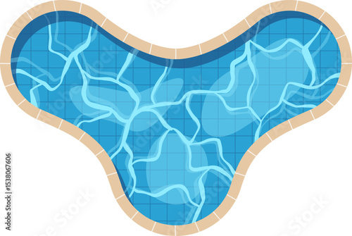 Swimming Pool Top View Illustration
