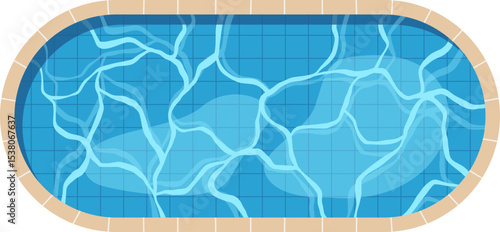 Swimming Pool Top View Illustration