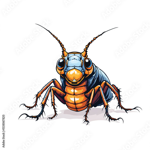 Cockroach cartoon vector illustration isolated