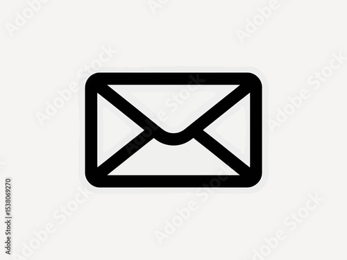 Simple Black and White Envelope Icon A Clean Minimalist Design