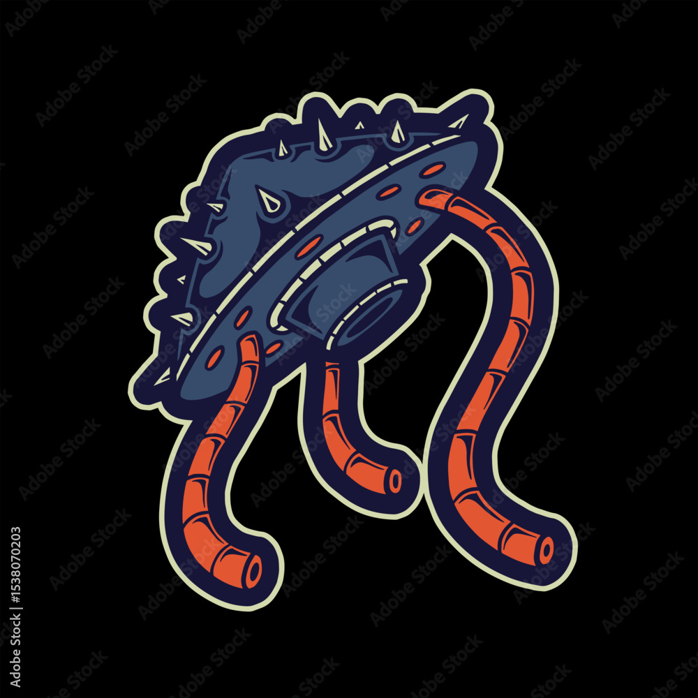 Obraz premium Hand drawn alien space character set illustrations