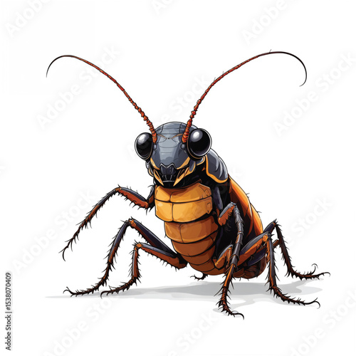 Cockroach cartoon vector illustration isolated