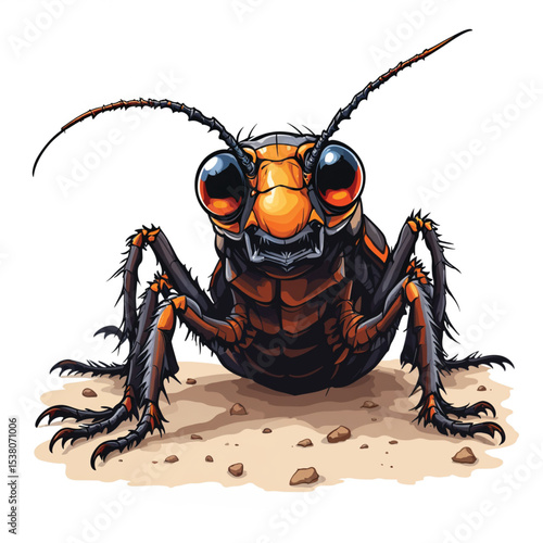 Cockroach cartoon vector illustration isolated