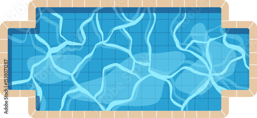 Swimming Pool Top View Illustration