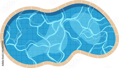 Swimming Pool Top View Illustration