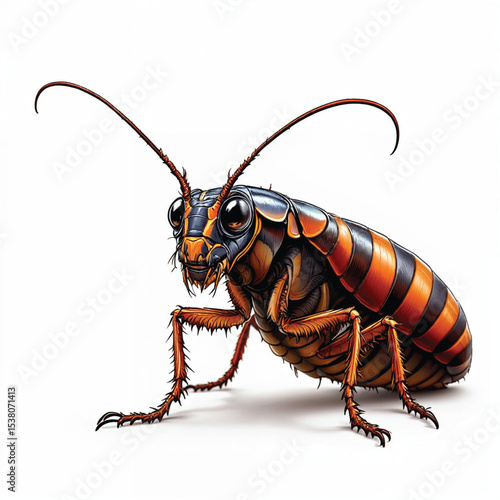 Cockroach cartoon vector illustration isolated