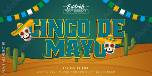 Cinco de Mayo Posters, editable text effect.