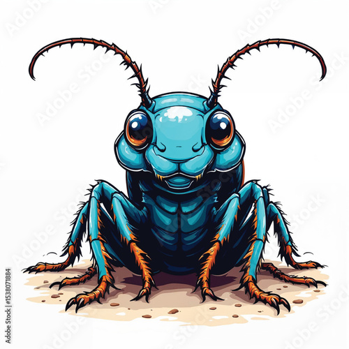 Cockroach cartoon vector illustration isolated