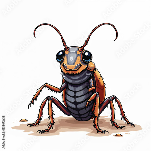 Cockroach cartoon vector illustration isolated