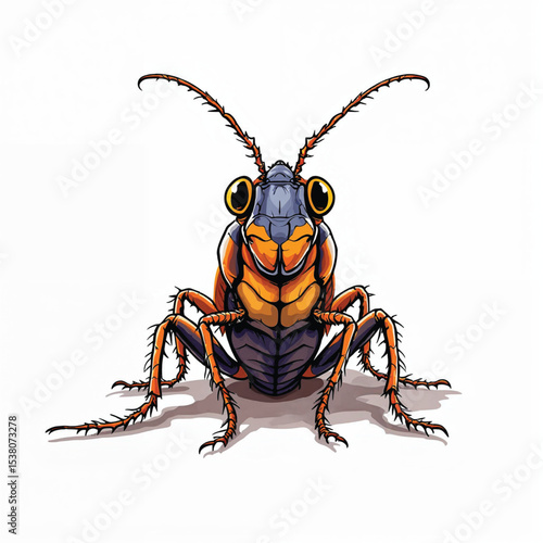 Cockroach cartoon vector illustration isolated