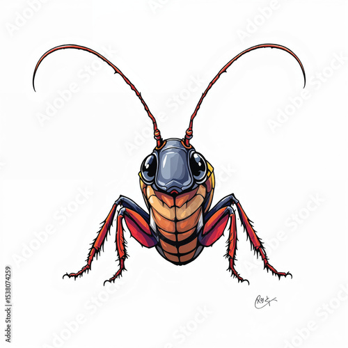 Cockroach cartoon vector illustration isolated