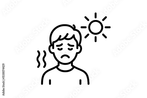 Feeling unwell due to heat exposure during midday hours in a sunny environment