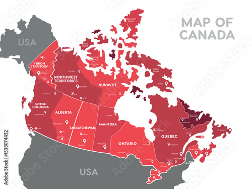 Provinces and Territories of Canada Map