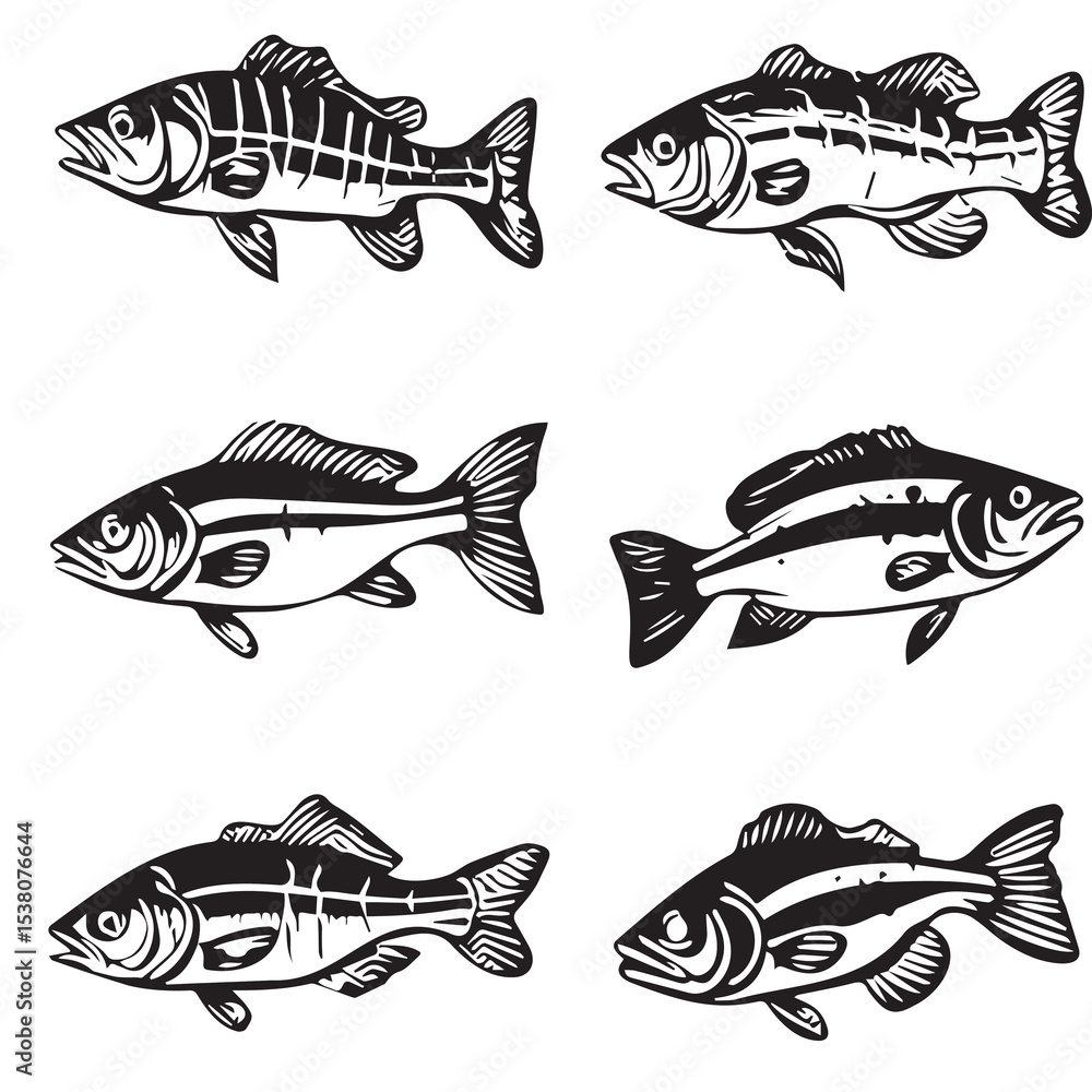 Fototapeta premium vector set of fish