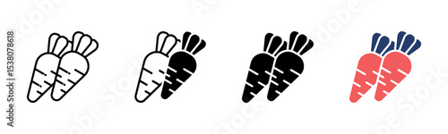 Carrots icon sheet multiple style collection