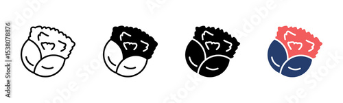 Cauliflower icon sheet multiple style collection